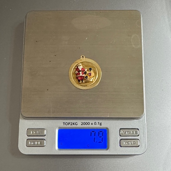 14K Enamel Santa Pendant - Picture 5 of 5